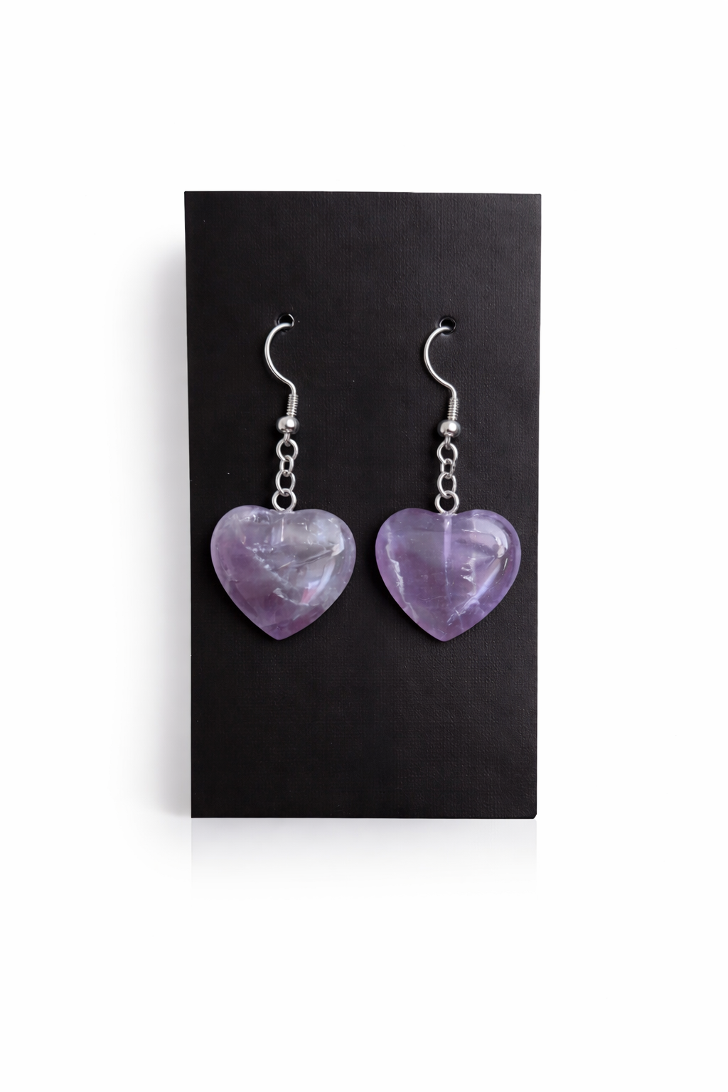 Amethyst Heart Shaped Earrings