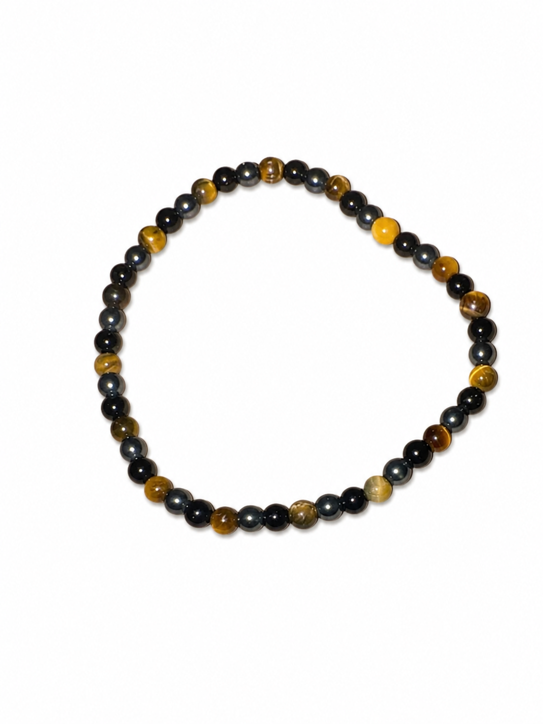 Black Onyx, Tigers Eye, Hematite 4mm Bracelet