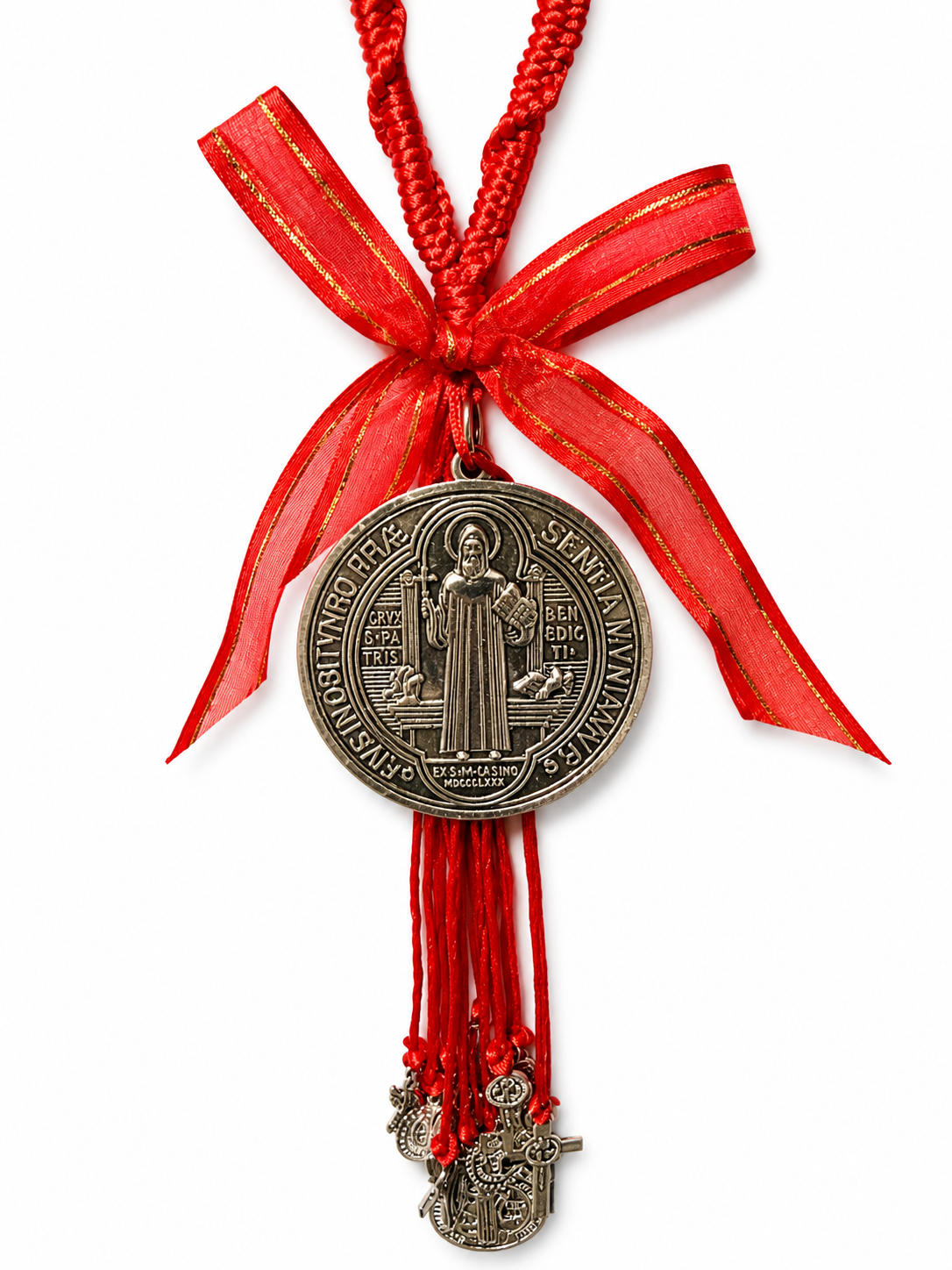 San Benito Classic Protection Medallion – Red Spiritual Amulet