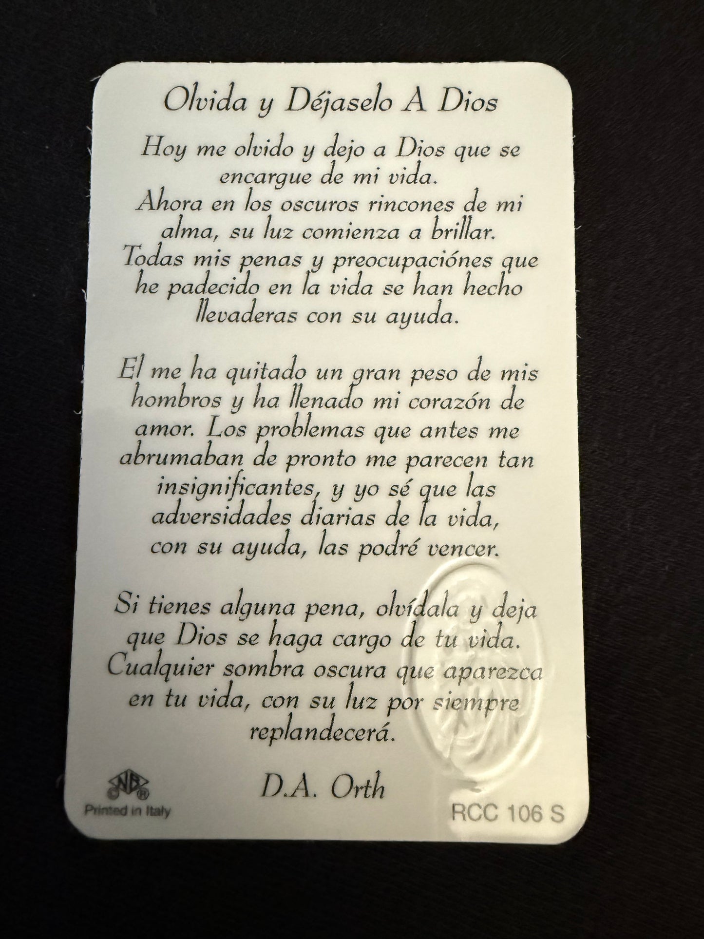 Dejaselo a Dios Card