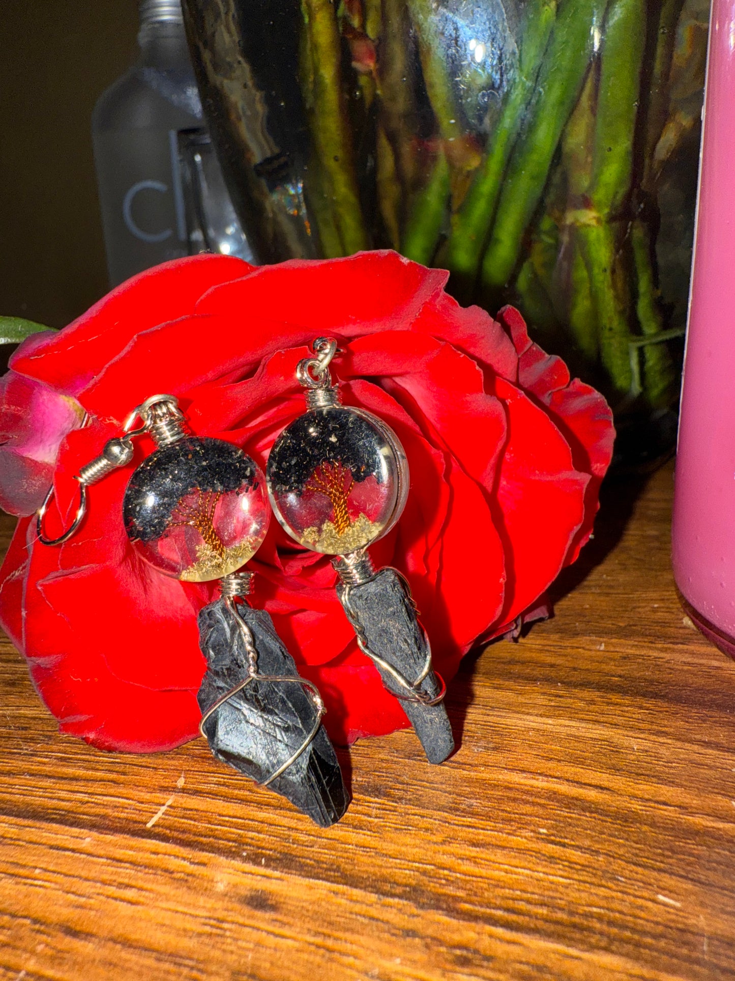 Tourmaline Tree Earrings