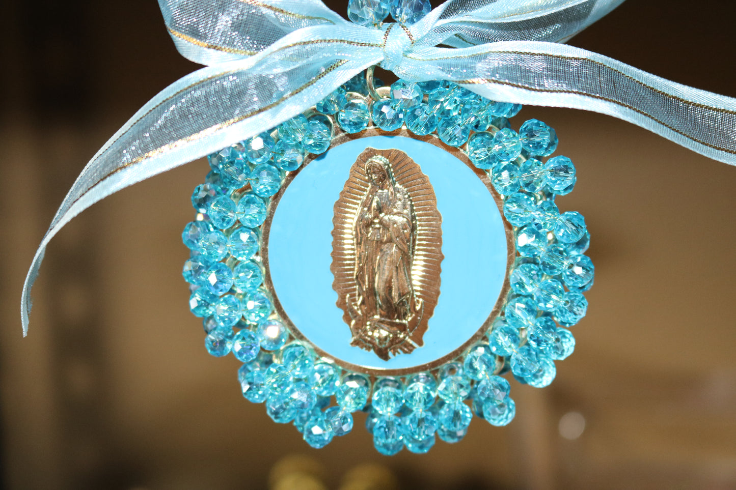 Virgen de Guadalupe Crystal Hanging Charm