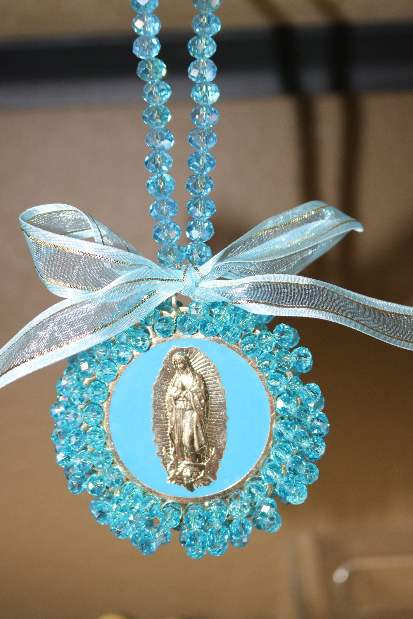 Virgen de Guadalupe Crystal Hanging Charm