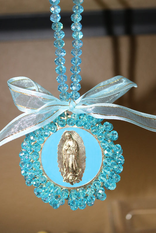 Virgen de Guadalupe Crystal Hanging Charm