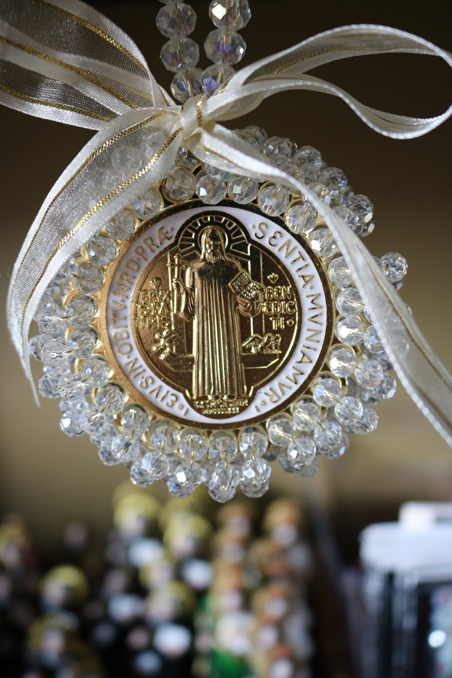 ✨ St. Benedict Protection Crystal Ornament ✨