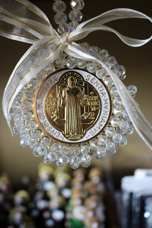 ✨ St. Benedict Protection Crystal Ornament ✨