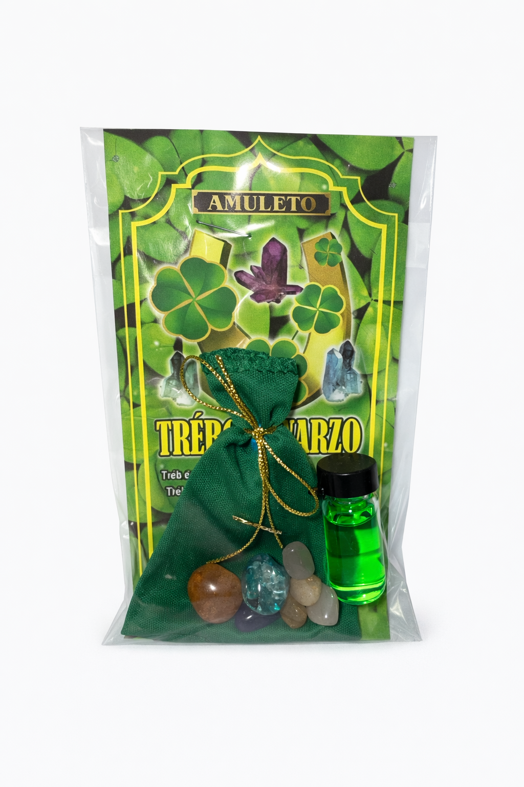 Trébol Cuarzo Amuleto