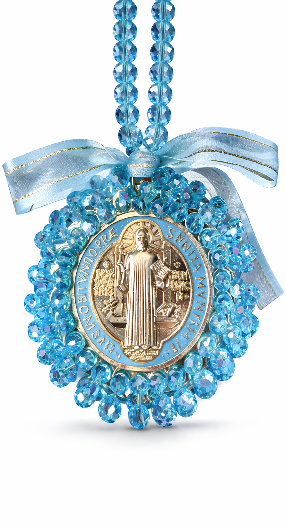 Saint Benedict Blue Crystal Protection Charm 💙🛡️