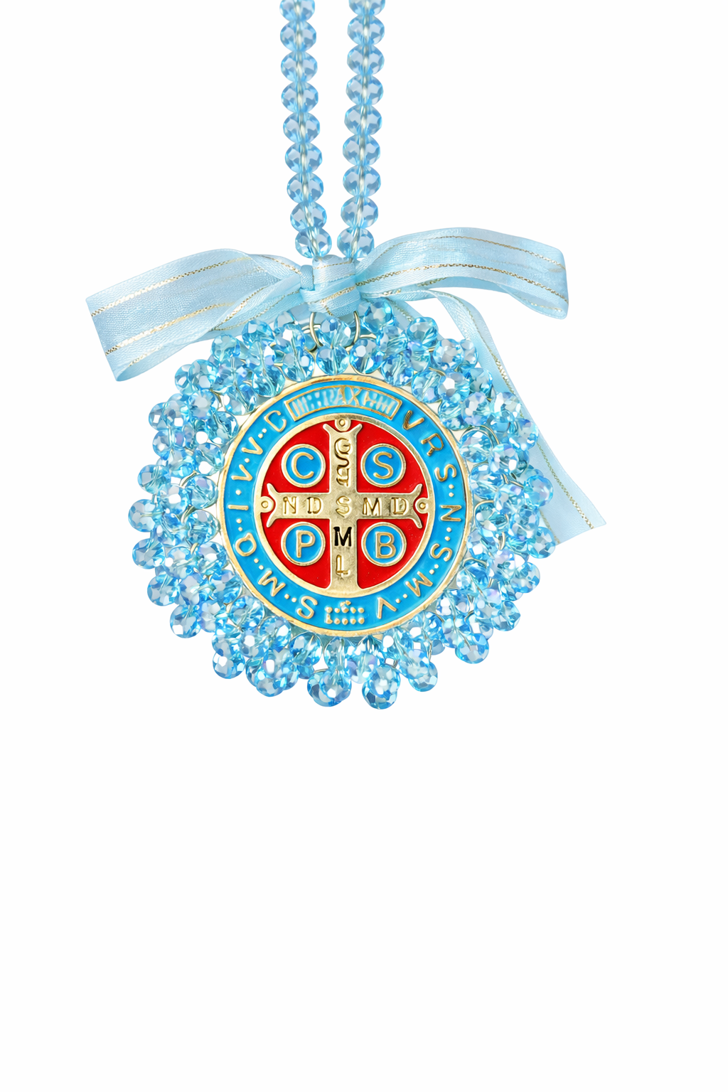 Saint Benedict Blue Crystal Protection Charm 💙🛡️