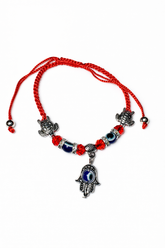 Pulsera Hamsa Hand con Mal de Ojo and Turtle