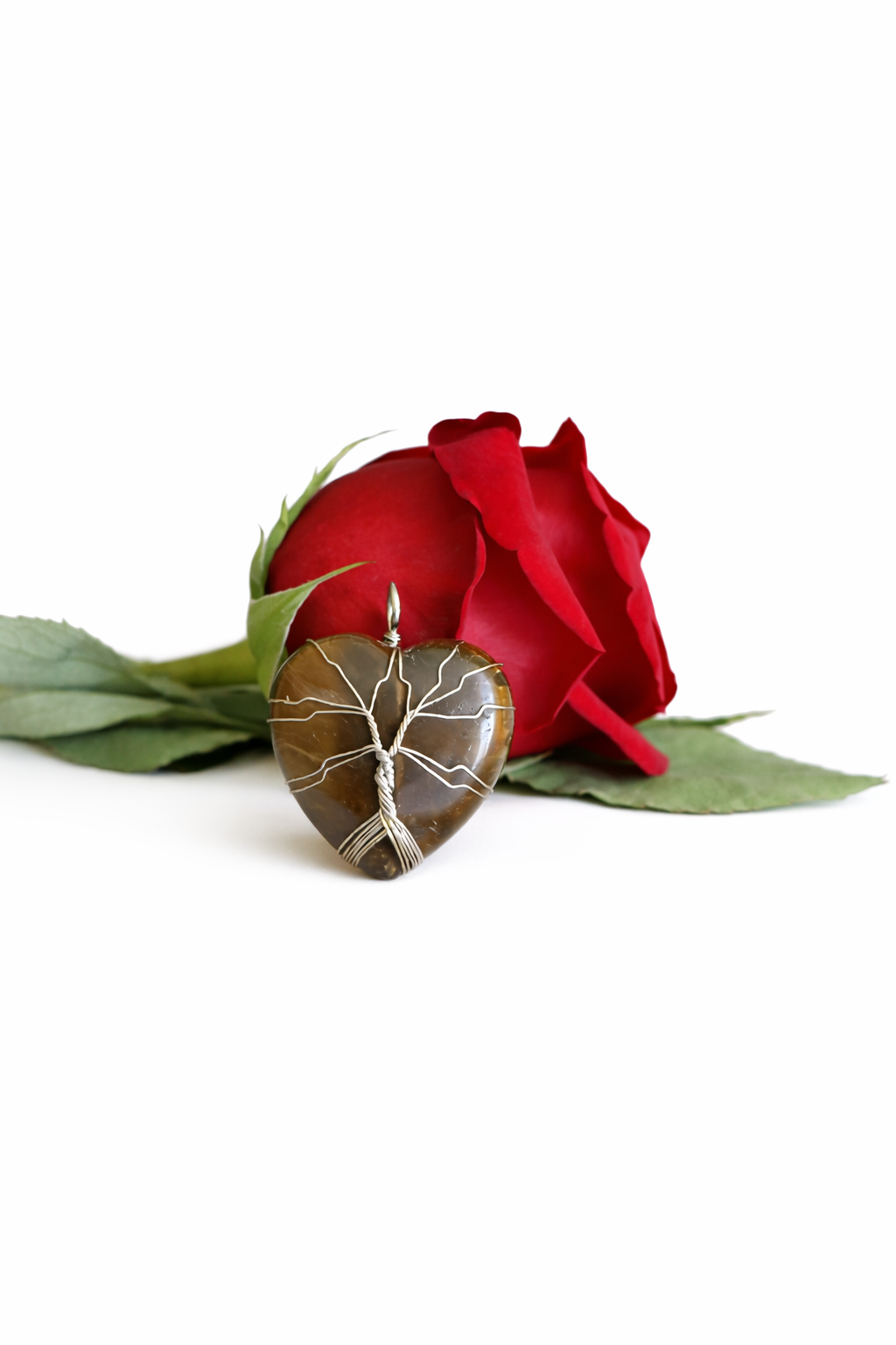 Tigers Eye Heart Pendant