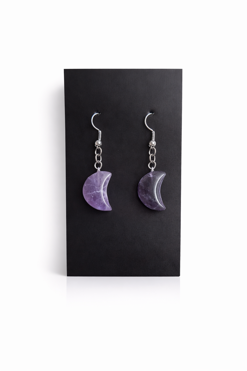 Amethyst Moon Shaped Earrings