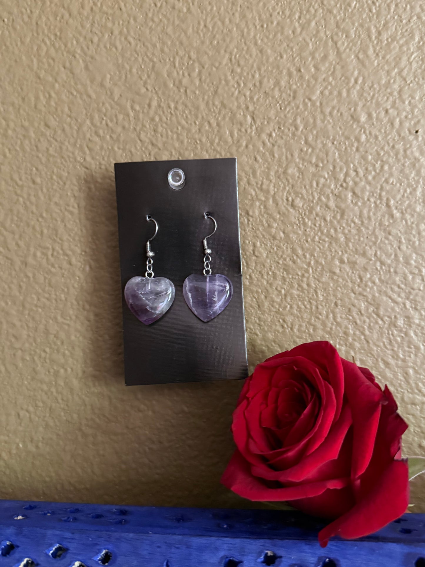 Amethyst Heart Shaped Earrings