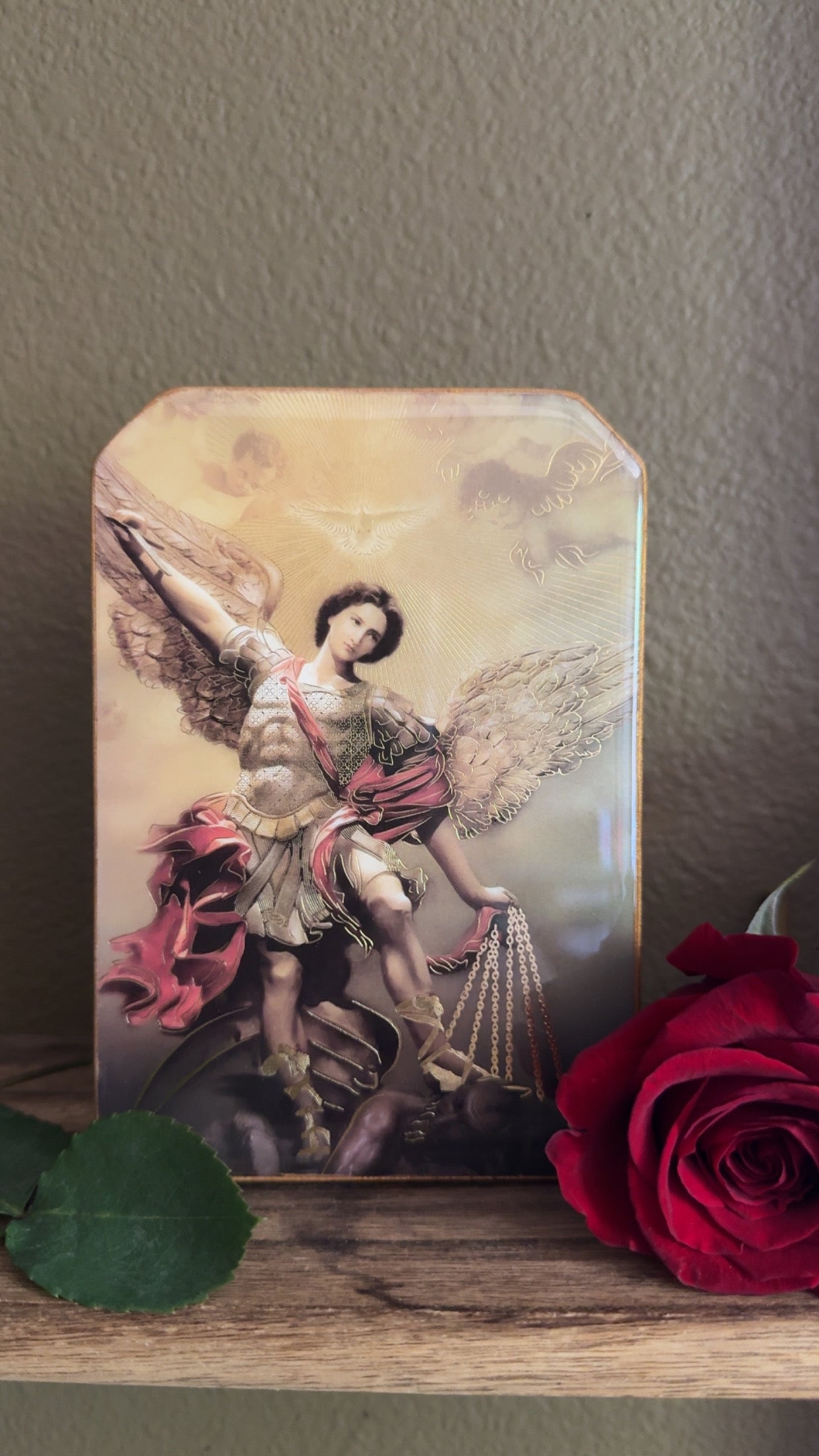 Archangel Michael Wooden Plaque