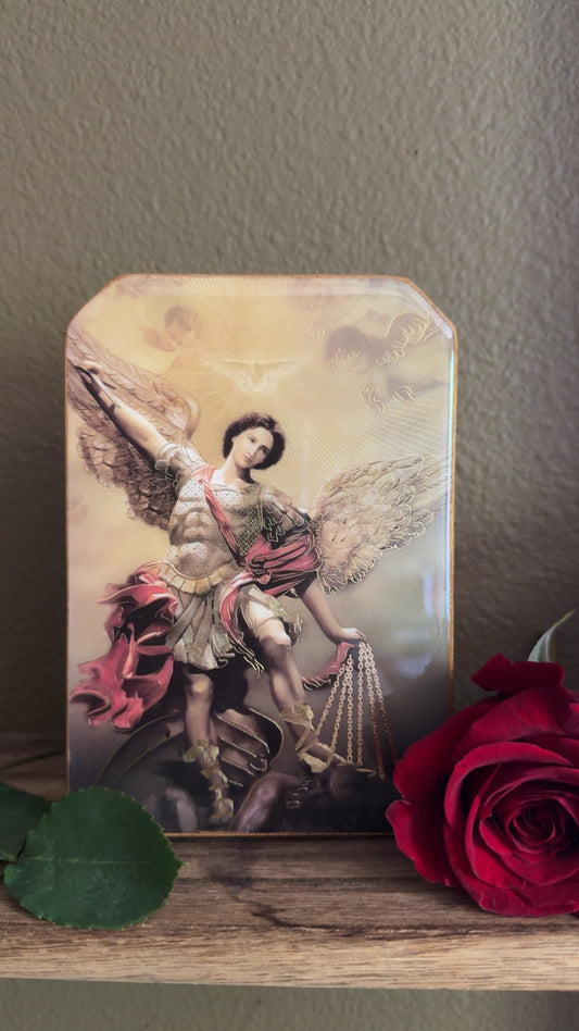 Archangel Michael Wooden Plaque