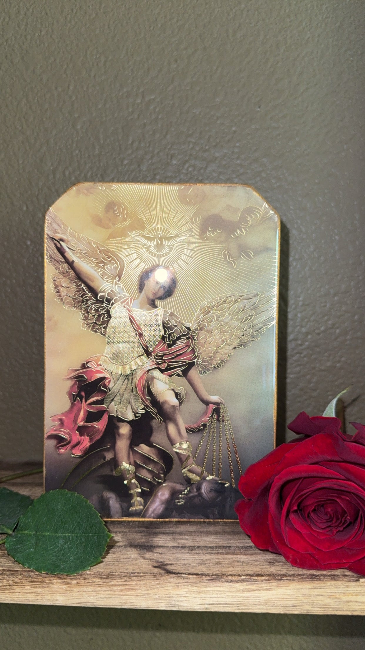 Archangel Michael Wooden Plaque